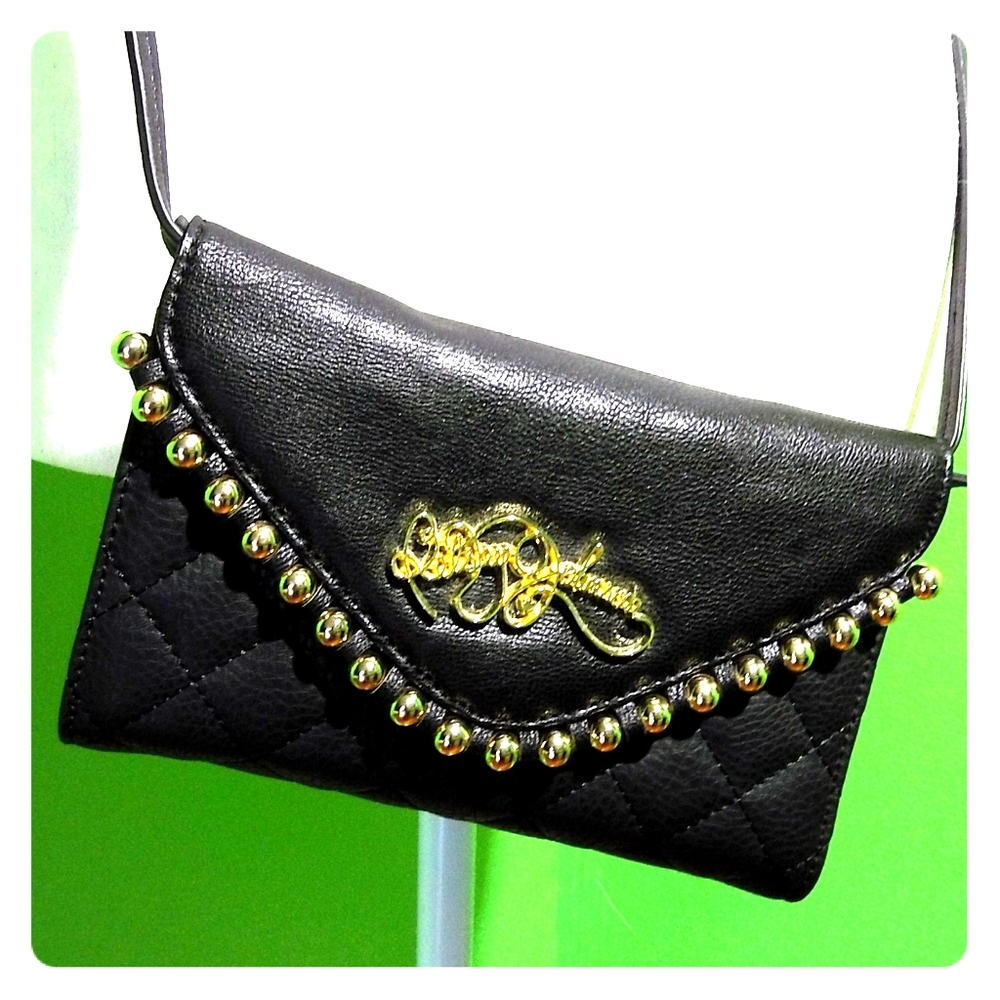 Betsey Johnson Black and Gold Wallet Purse